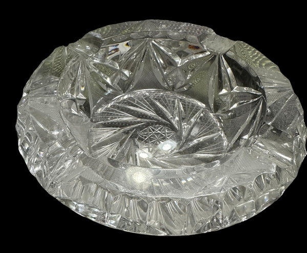 Crystal Ashtray Pinwheel Design