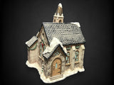 Snowy church Christmas decoration