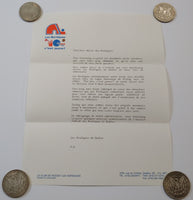 1989 Les Nordiques Letter with Photo Copied Signatures.